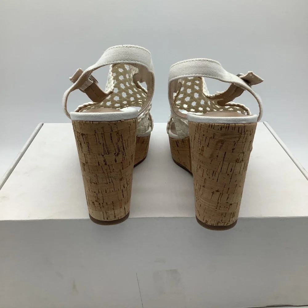 Mix‎ No 6 Jaleena Womens White Woven Wedge Platform Sandals Size 10 New